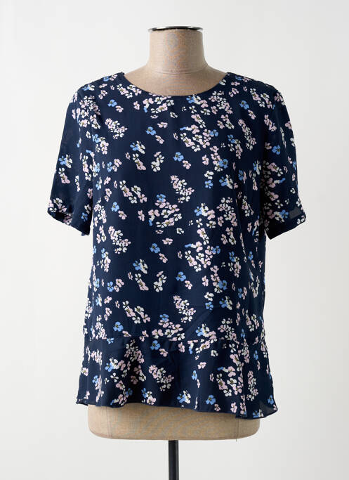 Blouse imprimé fleurs manches courtes bleu BRANDTEX femme