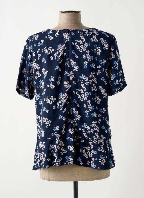 Blouse imprimé fleurs manches courtes bleu BRANDTEX femme