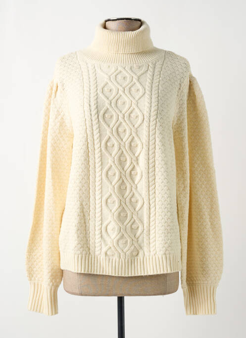 Pull col roulé beige JULIE GUERLANDE pour femme