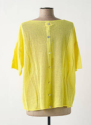 Pull maille ajourée manches courtes jaune LOLA ESPELETA femme