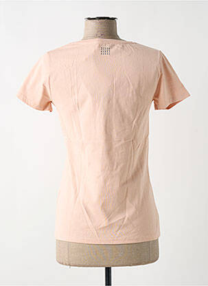 T-shirt col v manches courtes rose TBS femme