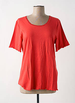 T-shirt manches mi-longues manches courtes rouge BRANDTEX femme
