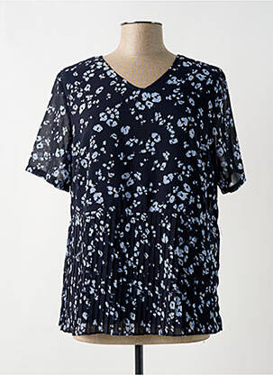 Blouse légère et transparente manches courtes bleu BRANDTEX femme