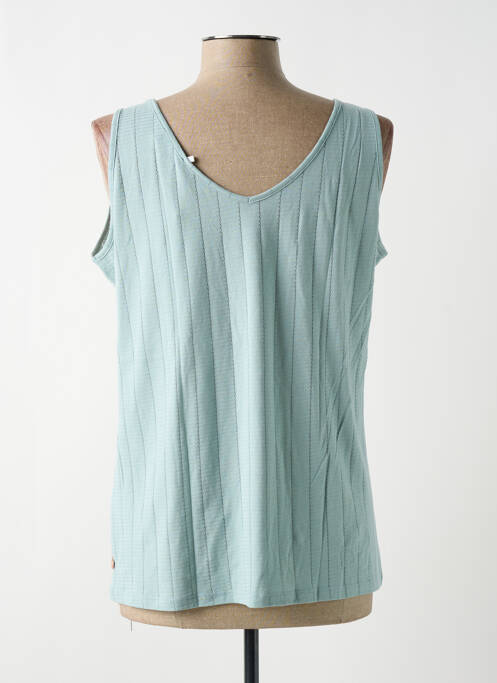 Débardeur stretch sans manche vert TBS femme
