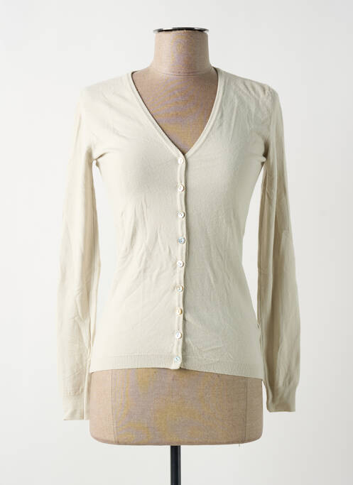 Gilet manches longues beige QUATRE VINGT JOURS pour femme