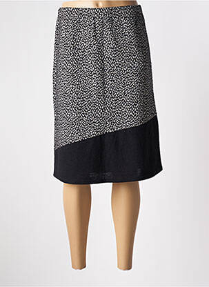 Jupe mi-longue coupe droite noir QUATRE VINGT JOURS femme