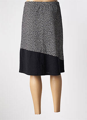 Jupe mi-longue stretch noir QUATRE VINGT JOURS femme