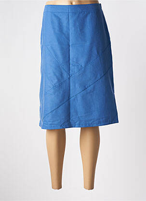 Jupe mi-longue taille à pinces bleu GRIFFON femme