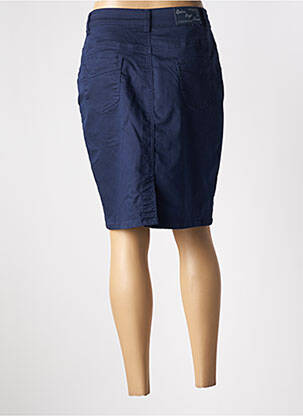 Jupe mi-longue stretch bleu QUATRE VINGT JOURS femme