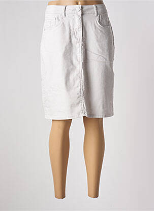 Jupe mi-longue coupe droite gris GRIFFON femme