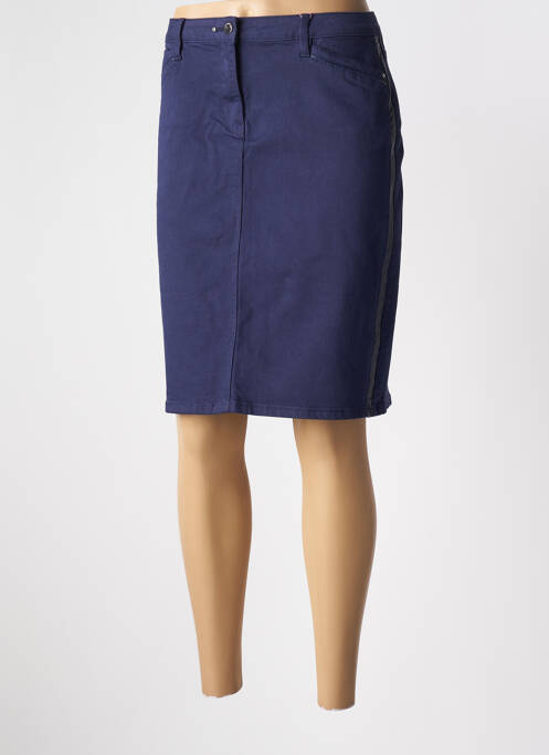 Jupe mi-longue bleu JULIE GUERLANDE pour femme