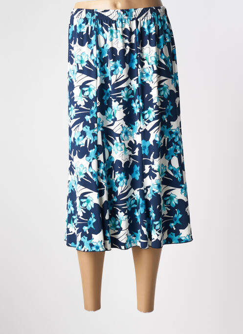 Jupe mi-longue bleu QUATRE VINGT JOURS pour femme