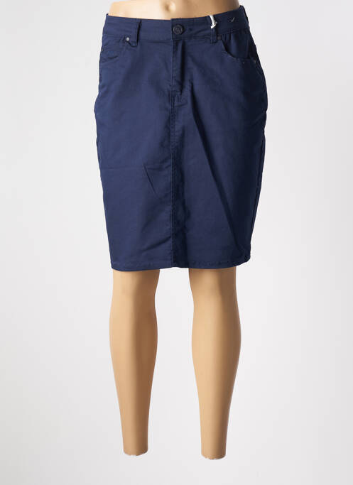 Jupe mi-longue bleu QUATRE VINGT JOURS pour femme
