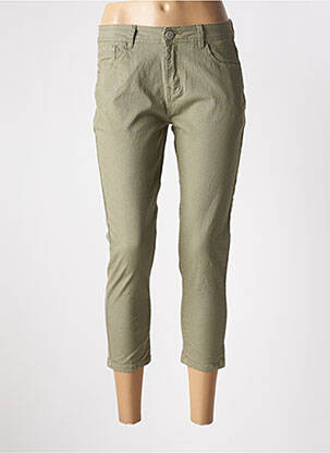 Pantacourt stretch taille normale vert GRIFFON femme