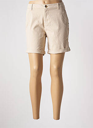 Short fermeture zippée sous rabat boutonné taille normale beige TBS femme