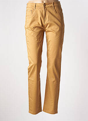 Pantalon slim tissage popeline taille normale jaune YZY femme