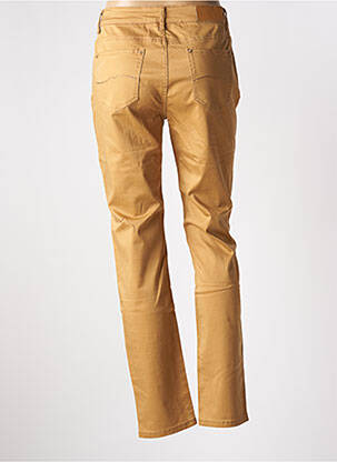Pantalon slim tissage popeline taille normale jaune YZY femme