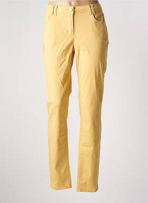 Pantalon slim tissage popeline taille normale jaune BRANDTEX femme