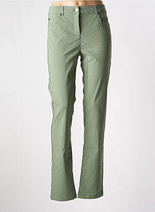 Pantalon slim tissage popeline taille normale vert BRANDTEX femme