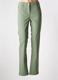 Pantalon slim tissage popeline taille normale vert BRANDTEX femme