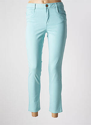 Pantalon 7/8 tissage popeline taille normale bleu LOLA ESPELETA femme