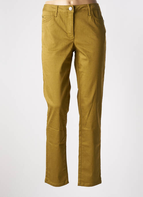 Pantalon slim tissage popeline taille normale vert BRANDTEX femme