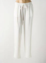 Pantalon droit tissage crêpe taille normale blanc SMASH WEAR femme
