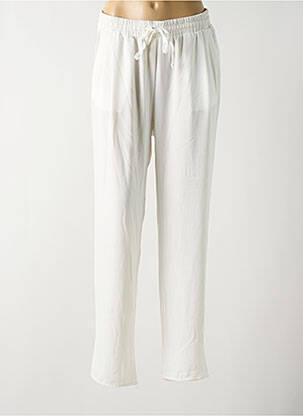 Pantalon droit tissage crêpe taille normale blanc SMASH WEAR femme