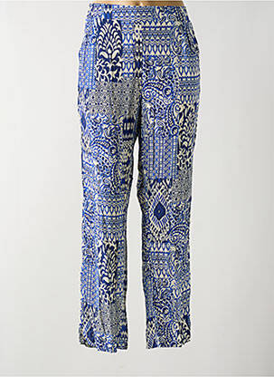 Pantalon droit taille élastique taille normale bleu JULIE GUERLANDE femme