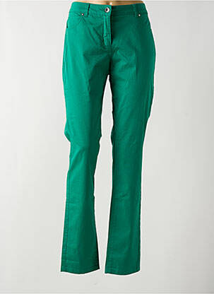 Pantalon slim tissage popeline taille normale vert BRANDTEX femme