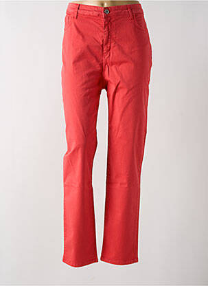 Pantalon slim tissage popeline taille normale rouge FRED SABATIER femme