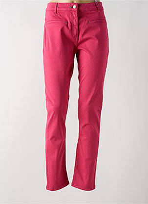 Pantalon slim tissage popeline taille normale rose JULIE GUERLANDE femme