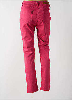 Pantalon slim tissage popeline taille normale rose JULIE GUERLANDE femme