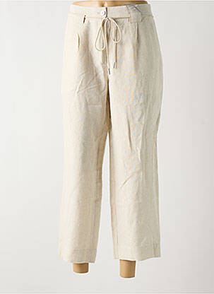 Pantalon 7/8 taille à pinces taille normale beige JULIE GUERLANDE femme