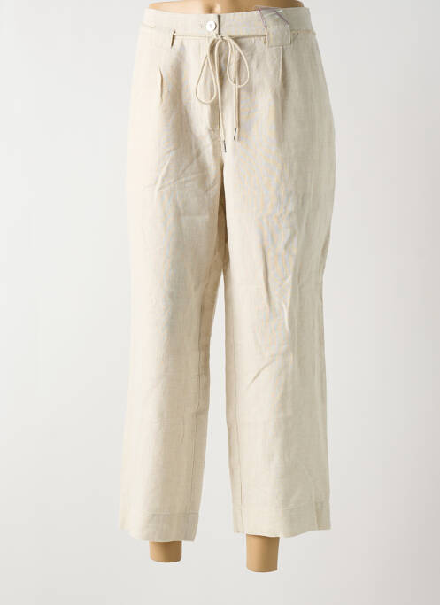 Pantalon 7/8 taille à pinces taille normale beige JULIE GUERLANDE femme