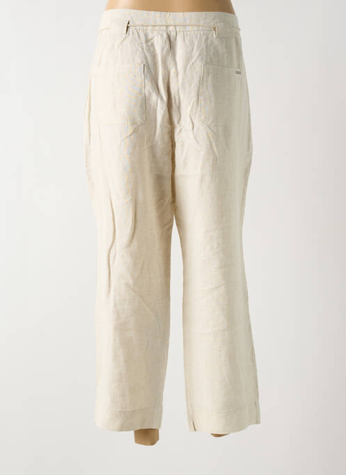 Pantalon 7/8 taille à pinces taille normale beige JULIE GUERLANDE femme