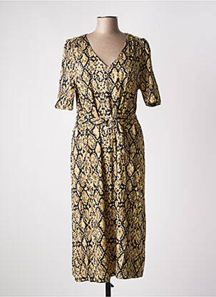 Robe mi-longue manches courtes manches courtes jaune LOLA ESPELETA femme