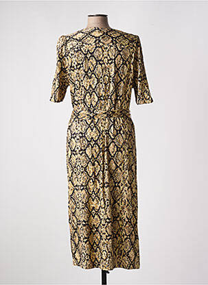 Robe mi-longue manches courtes manches courtes jaune LOLA ESPELETA femme