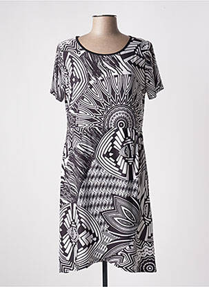 Robe courte manches courtes manches courtes noir GENUINE femme
