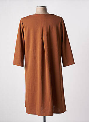 Robe mi-longue manches 3/4 manches 3/4 marron OTTANTOTTO femme