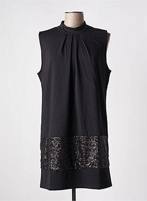 Robe courte sans manche sans manche noir QUATRE VINGT JOURS femme
