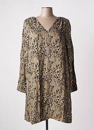 Robe mi-longue manches longues manches longues vert LOLA ESPELETA femme