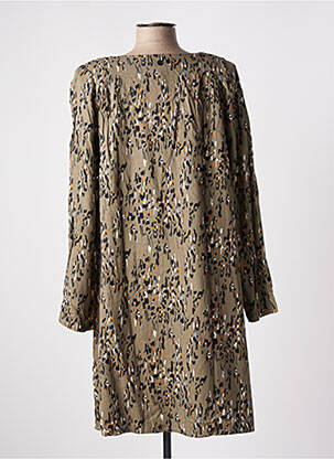 Robe mi-longue manches longues manches longues vert LOLA ESPELETA femme