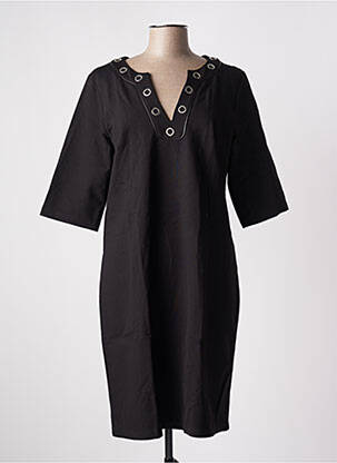 Robe mi-longue manches 3/4 manches 3/4 noir JULIE GUERLANDE femme