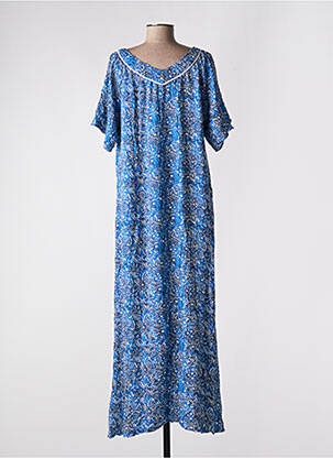 Robe longue imprimé fantaisie manches courtes bleu LOLA ESPELETA femme
