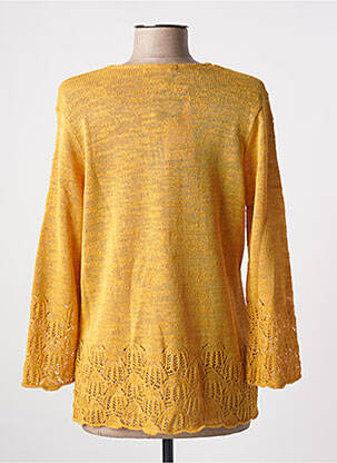 Gilet manches longues col rond jaune 3020975020983 femme