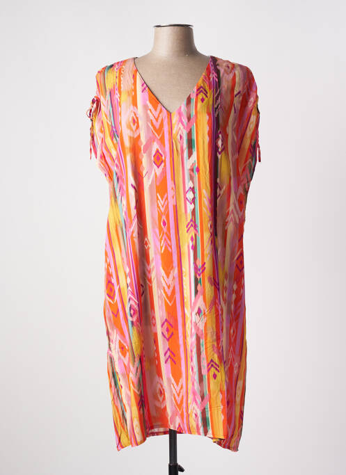 Robe mi-longue orange EMABLUES pour femme