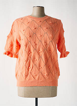 Pull resserrée sur le bas manches courtes orange VERSION FEMININ femme
