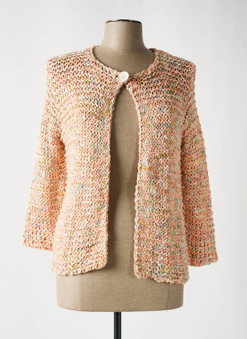 Gilet manches longues orange MARLENE B pour femme
