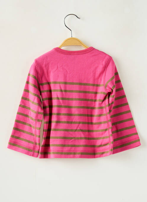 Pull coupe droite manches longues rose PETIT BATEAU fille
